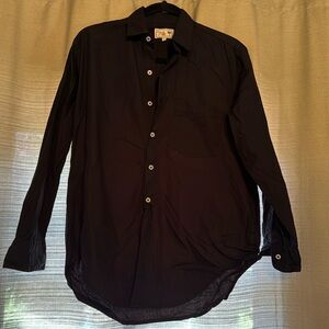 Mille black poplin button down